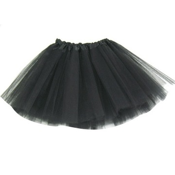 SPÓDNICZKA TUTU TIULOWA TIUL CZARNA 3-10 LAT