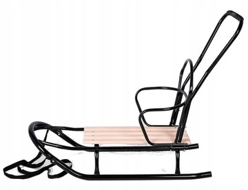 ДЕТСКИЕ САНКИ СО СПИНКОЙ И СПАЛЬНИКОМ, МЕТАЛЛ, ПУШЕР, ПОЛЬСКОЕ КАЧЕСТВО