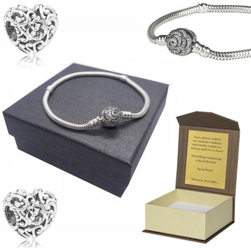 Bransoletka SREBRO 19 cm do CHARMS + GRATIS B48
