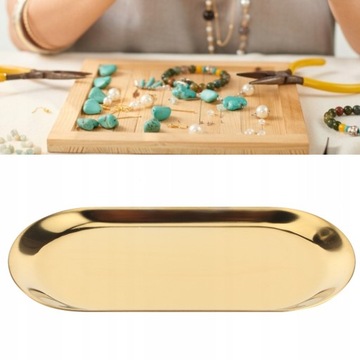 5 шт. ОВАЛЬНЫЙ ЗОЛОТОЙ ПОДНОС, НЕРЖАВЕЮЩАЯ СТАЛЬ