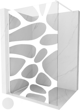 MEXEN KIOTO ŚCIANKA PRYSZNICOWA WALK-IN 110 x 200 CM BIAŁA WZÓR 8 mm