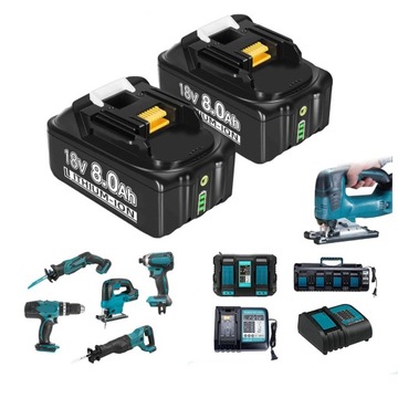 AKUMULATOR BATERIA 18V 8.0AH DO MAKITA BL1860B BL1850B BL1840B BL1835 2SZT