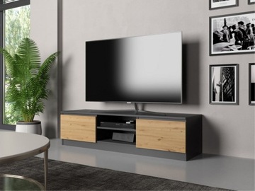 STOLIK SZAFKA RTV LCD 140CM ANTRACYT-DĄB ARTISAN