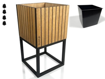 Подставка для цветов LOFT Подставка для цветов, вазон, дубовые рейки