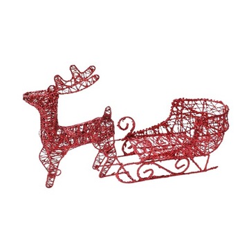 Ozdoby sań łosia Scena Wyświetlacz Figurka sań Świąteczny renifer czerwony