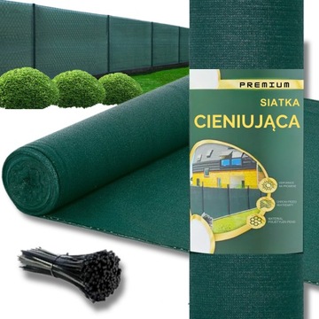 SIATKA CIENIUJĄCA MASKUJĄCA NA OGRODZENIE PŁOT ZIELONA UV 90% 1,5x10m