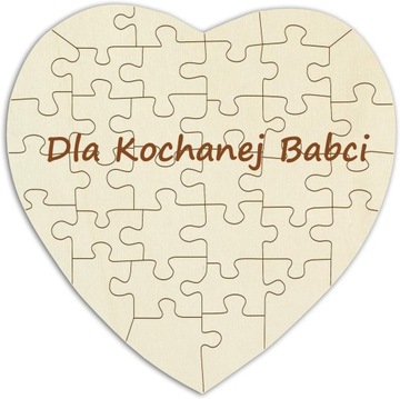 SERCE PUZZLE DZIEŃ BABCI DZIADKA GRAWER DEKOR 25CM