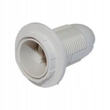 Oprawka plastikowa z kołnierzem E14 biała