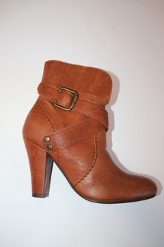 LA REDOUTE~~RUDE BOTKI SKÓRA NAT dla szczupłej stopy 35/ 23 CM