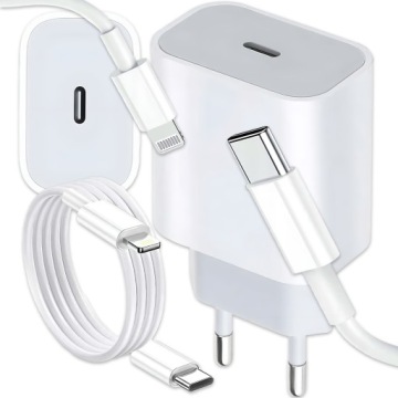 SZYBKA ŁADOWARKA DO IPHONE KOSTKA 20W + KABEL 1M / USB-C - IPHONE LIGHTING