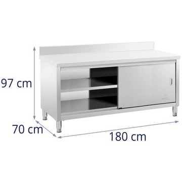 STÓŁ GASTRONOMICZNY Z SZAFKĄ BLAT ROBOCZY 180 CM