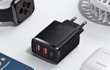 Зарядное устройство Baseus 3in1, 30 Вт, 2 x USB 1 x USB-C для планшетного телефона Samsung