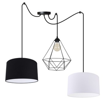 LAMPA WISZĄCA SUFITOWA LOFT ABAŻUR DRUCIAK PAJĄK