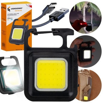 MINI LATARKA LED COB kieszonkowa 5w1 OTWIERACZ, PODSTAWKA, MAGNES, BRELOK