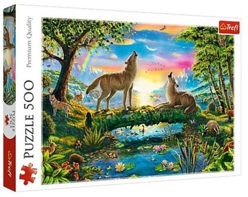 PUZZLE logiczne 500 ELEMENTÓW Wilcza natura PIĘKNA UKŁADANKA Trefl