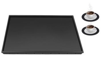 DUŻA PODKŁADKA SILIKONOWA POD EKSPRES DO KAWY 48x29cm XL TACA MATA CZARNA