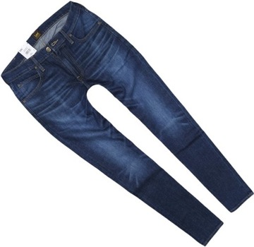 LEE LUKE spodnie jeansowe DARK WORN KANSAS rurki slim tapered W32 L34