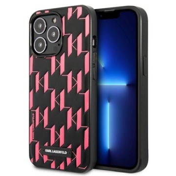 Pouzdro pro iPhone 13 Pro Max Karl Lagerfeld Monogram Plaque Růžové