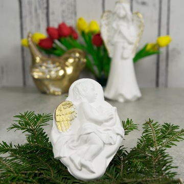 FIGURKA ANIOŁEK KOMUNIJNY BIAŁY DEKORACJA OZDOBA