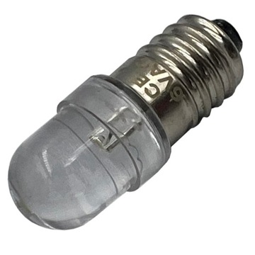 żarówka LED gwint E10 do latarki 6V biała zimna