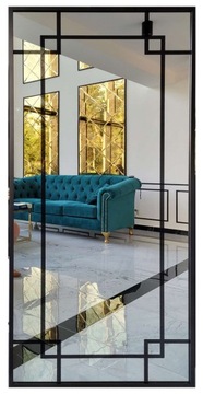 Lustro w Czarnej Alum.Ramie Loft 170X70 Bezkurzowe