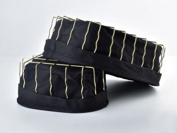 ZESTAW 2 KOSZYKÓW ZŁOTYCH METAL Z MATERIAŁEM