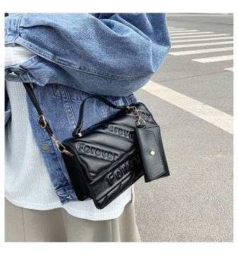 МАЛЕНЬКАЯ ЖЕНСКАЯ СУМКА НА ПЛЕЧЕ, ЧЕРНАЯ, ГОРОДСКАЯ, ЭЛЕГАНТНАЯ, СТИЛЬНАЯ