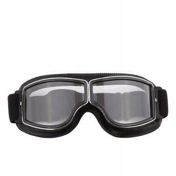 GOGLE MOTOCYKLOWE VINTAGE PILOT SKÓRZANE OKULARY