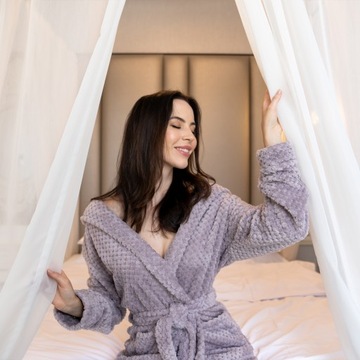 ТЕПЛЫЙ ЖЕНСКИЙ ХАЛАТ, МЯГКАЯ РОЗА ДИАМ L/XL