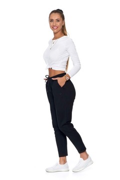 CZARNE SPODNIE DRESOWE DAMSKIE JOGGERY DRESY MORAJ BASIC R.XXL