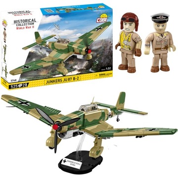 COBI 5748 JUNKERS JU 87 B-2 KLOCKI SAMOLOT MYŚLIWIEC 2 FIGURKI WW2 525 EL.