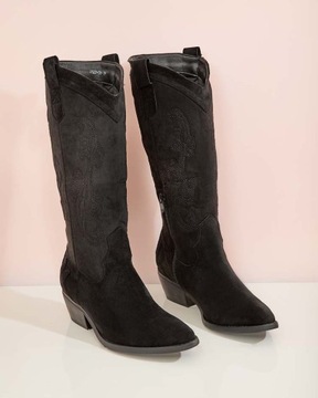 ЧЕРНЫЕ КОВБОЙСКИЕ БОТИНКИ ЖЕНСКИЕ LIEFFIL 38