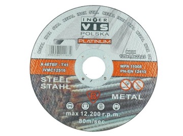 TARCZA PLATINUM DO CIĘCIA METALU TARCZE 125 x 1.6