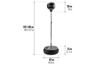 Комплект Боксерский мешок регулируемый стоя + перчатки Метеор 125-145 см