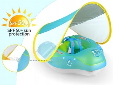 НАДУВНАЯ ЛОДКА-ПОНТУ С КОЛЬЦОМ ДЛЯ ПЛАВАНИЯ С ВЕРХОМ ДЛЯ МАЛЕНЬКИХ ДЕТЕЙ