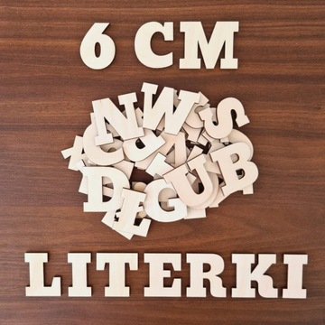 Drewniana literka sklejka ALFABET polskie znaki 10 wzorów