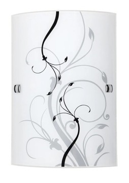 Kinkiet ścienny łazienkowy szklany biały wzorzysty w kwiaty listki Rabalux
