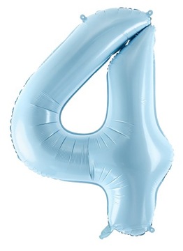Balon Foliowy Niebieski Cyfra 4 Dekoracja na Urodziny 86 cm