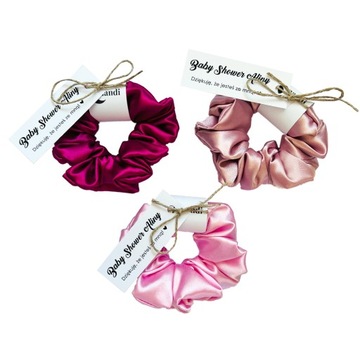 Podziękowania na Baby Shower - gumki scrunchies
