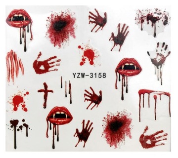 YZW-3158 NAKLEJKI WODNE NA PAZNOKCIE HALLOWEEN