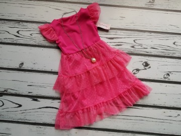 Платье с тюлем и подвеской цвета фуксии 98/104