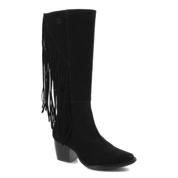 Czarne Kozaki Maciejka Eleganckie Buty Damskie