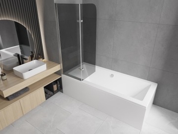 MEXEN 2-створчатая ширма для ванны 80x140 СЕРАЯ