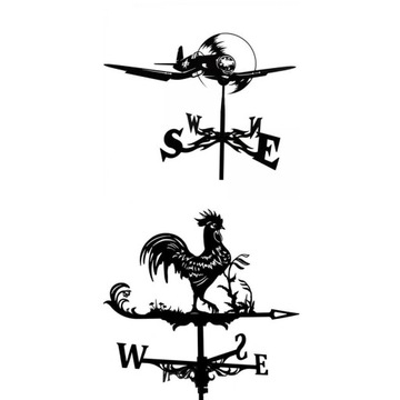 2x Punk Weathervane Roof Mount Plane shape Garden