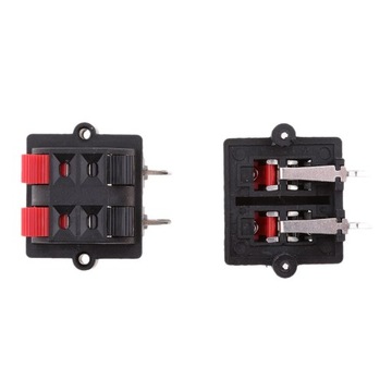 Kwadratowe zaciski głośnikowe typu Push,