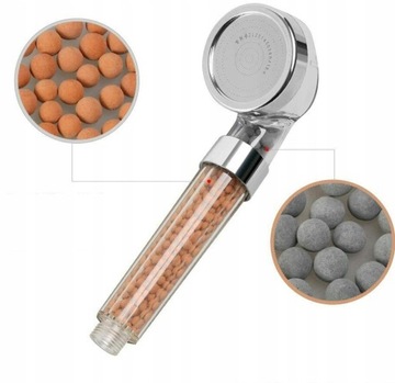 SŁUCHAWKA PRYSZNICOWA Z JONIZACJĄ FILTREM 3 TRYBY