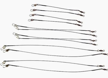 ZESTAW PRZYPONY STALOWE STALKI 12kg 15-25cm 12szt