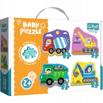 Trefl puzzle baby pojazdy na budowie kształtowe 2+