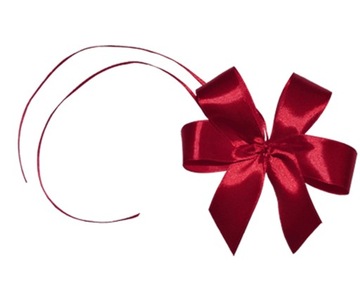 KOKARDA PREZENT tasiemka satynowa - 10 szt. BORDO