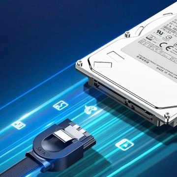 Угловой кабель Ugreen SATA 3.0 для DVD привода, для HDD SSD 6Гб/с, 0,5м